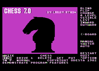 Chess 7.0 atari screenshot