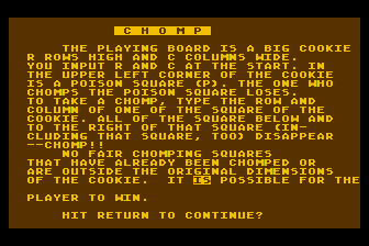Chomp-Othello atari screenshot