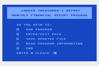 Church Treasurer's Report — screenshot 1