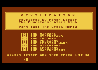 Civilization - Part 2 atari screenshot