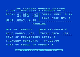 Clipper atari screenshot