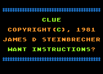 Clue atari screenshot