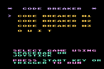 Code Breaker atari screenshot