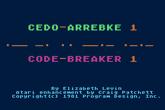 Code Breaker atari screenshot