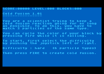 Cold Fusion atari screenshot