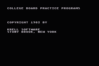 College Board SAT Preparation Series atari screenshot