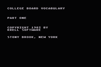 College Board SAT Preparation Series atari screenshot