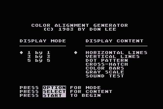 Color Alignment Generator atari screenshot