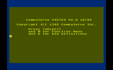 VIDTEX atari screenshot
