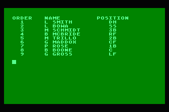 Computer Baseball atari screenshot