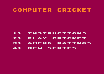 Computer Cricket atari screenshot