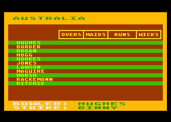 Computer Cricket atari screenshot