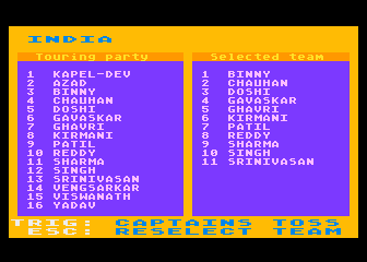 Computer Cricket atari screenshot