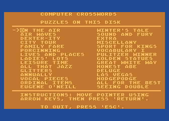 Computer Crosswords - The New York Times - Volume 1 atari screenshot