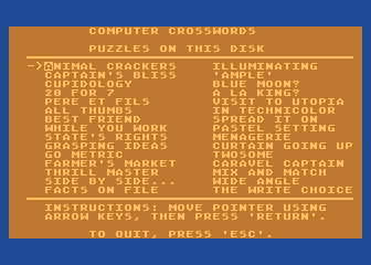 Computer Crosswords - The New York Times - Volume 2 atari screenshot