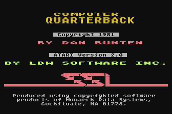 Computer Quarterback atari screenshot