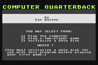 Computer Quarterback atari screenshot