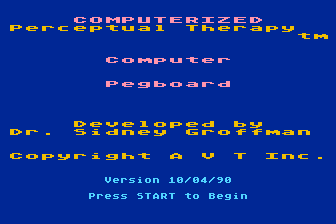 Computerized Perceptual Therapy - Computer Pegboard atari screenshot