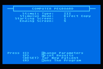 Computerized Perceptual Therapy - Computer Pegboard atari screenshot