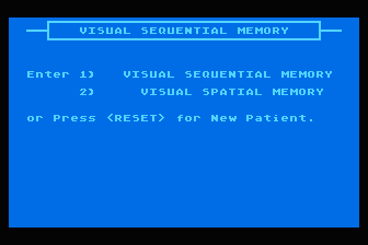 Computerized Perceptual Therapy - Visual Memory atari screenshot