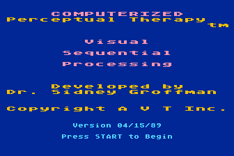 Computerized Perceptual Therapy - Visual Sequential Processing atari screenshot