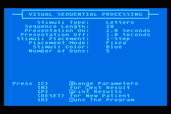 Computerized Perceptual Therapy - Visual Sequential Processing atari screenshot