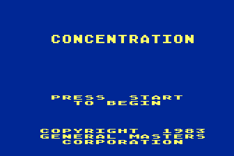 Concentration atari screenshot