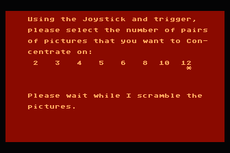 Concentration atari screenshot