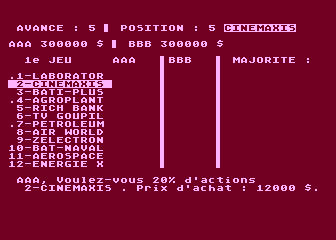Concurrence Internationale atari screenshot