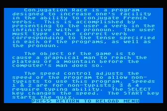 Conjugation Race atari screenshot