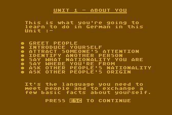 Conversational German atari screenshot
