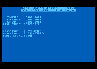 Core-War's Arena atari screenshot