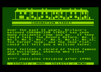 Coronation Street atari screenshot