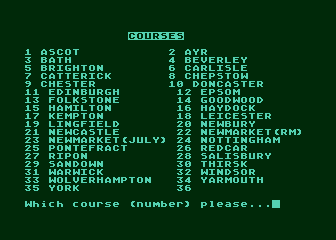 Coursewinner atari screenshot