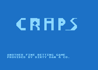 Craps atari screenshot