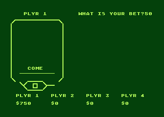 Craps atari screenshot