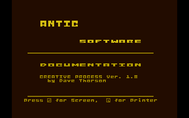 Creative Process atari screenshot