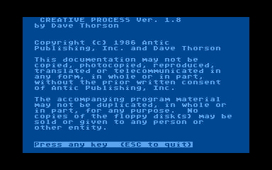 Creative Process atari screenshot