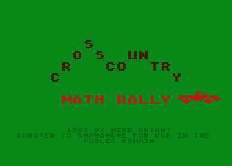 Cross-Country Math Rally atari screenshot