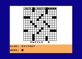Crossword atari screenshot