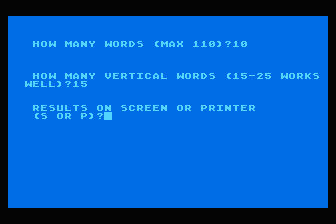 Crosswords atari screenshot