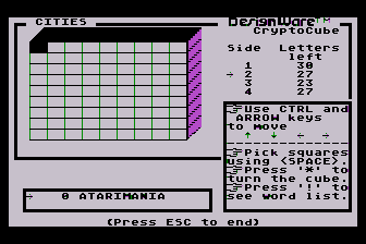 Crypto Cube atari screenshot