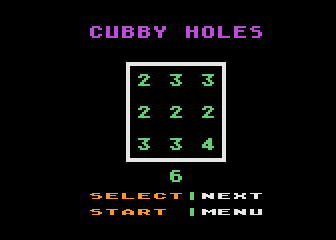 Cubbyholes atari screenshot