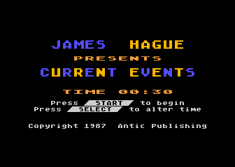 Current Events atari screenshot