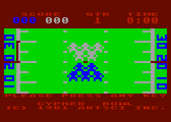 Cypher Bowl atari screenshot