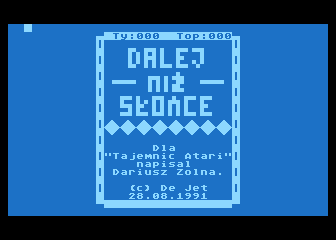 Dalej niz Slonce atari screenshot