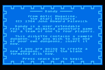 Dandy atari screenshot