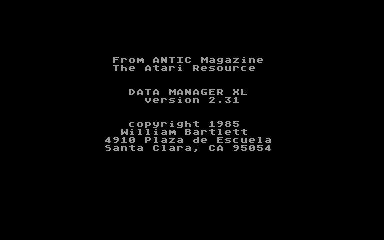 Data Manager XL atari screenshot