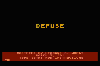 Defuse atari screenshot