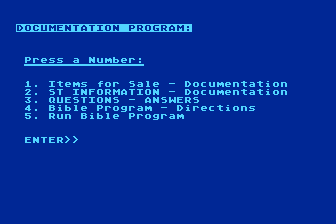 Demo Disk - Bible Program atari screenshot